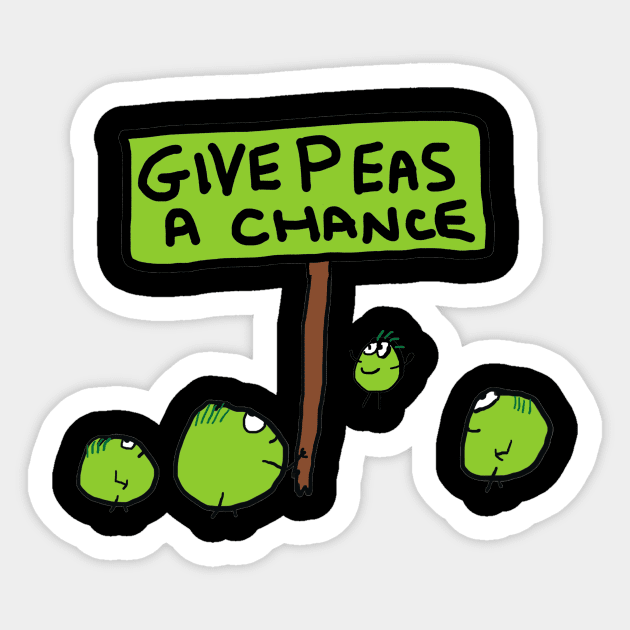 Give Peas A Chance Sticker by Mark Ewbie